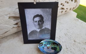 A photo of Alexander Ormond and a paua shell from the area he grew up in was laid by his family at the Somme memorial.