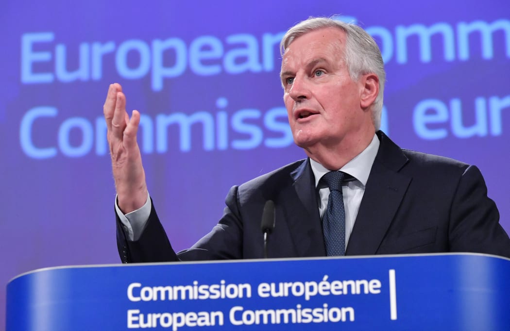 EU chief Brexit negotiator Michel Barnier addresses the press at the European Commission.