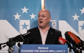 National Party leader Christopher Luxon at the education policy stand-up on 23 March, 2023.