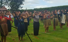 Ngāpuhi rangatira prepare to welcome manuhiri including Otorohanga College students on Te Tii marae at Waitangi.