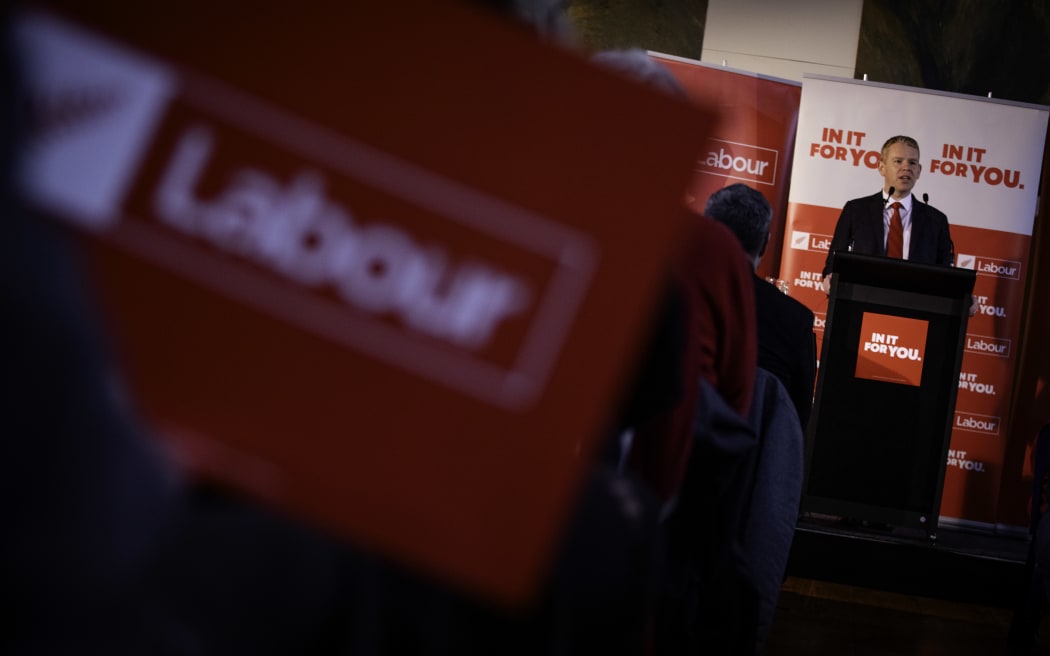 Prime Minister Chris Hipkins announces Labour's tax policy ahead of the 2023 general election, in Lower Hutt on 13 August, 2023.
