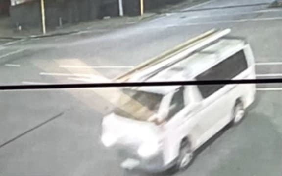 Police are seeking the driver of this white van.