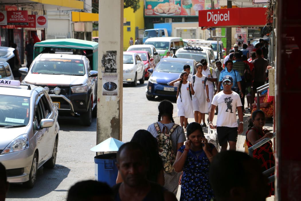 A typical street scene in Nadi, Fiji