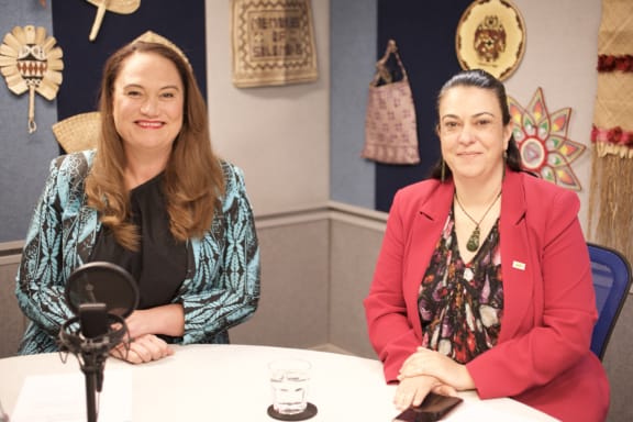 RNZ Pacific partnered with Pacific Media Network to question major parties on how their policies will benefit Pacific peoples. On the panel is Labour's Carmel Sepuloni, left, and Act's Karen Chhour.