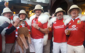 Lions supporters were out in force in Dunedin ahead of the game tonight.