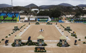 The equestrian dressage event under way on 10 August.