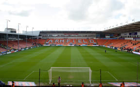 General view inside Bloomfield Road, home to Blackpool FC.