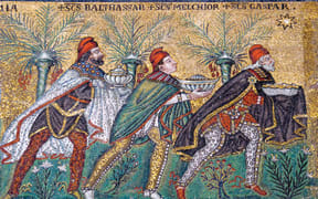 Journey of the Magi mosaic in the Basilica Sant'Apollinare Nuovo, Ravenna. 6th century