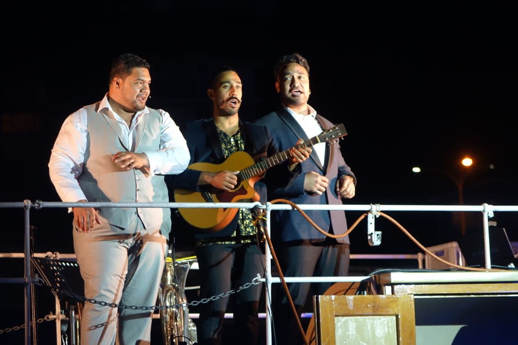 Sol3Mio sing at the school's 25th anniversary celebration.