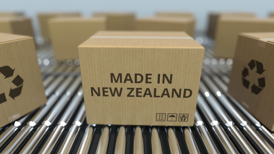 Stock image of boxes with Made in New Zealand stamped on the side.