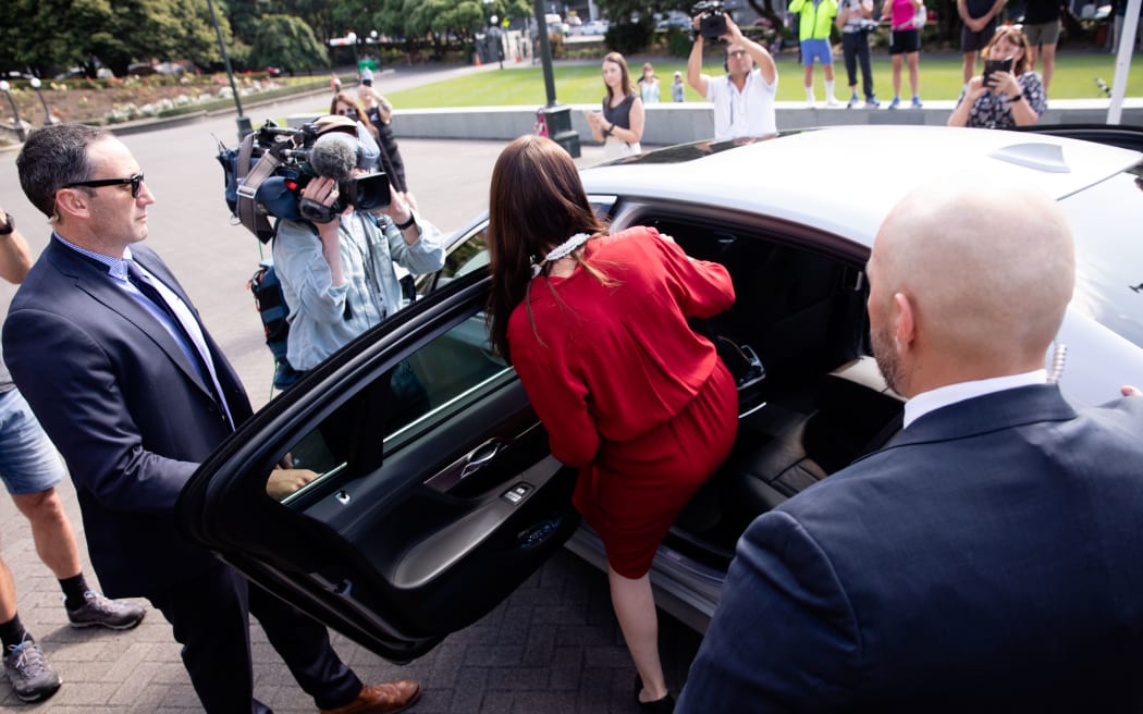 Crowds applaud outgoing PM Jacinda Ardern as she leaves parliament for the final time as Prime Minister