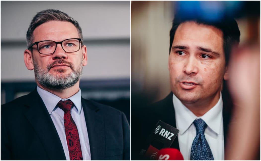 Immigration Minister Iain Lees-Galloway and National Party leader Simon Bridges.