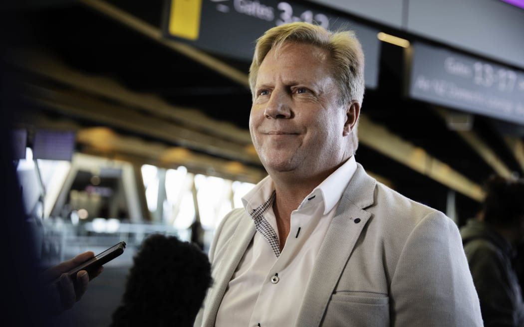 National's Todd McClay arrives at Wellington Airport on 16 October 2023 following the election at the weekend.