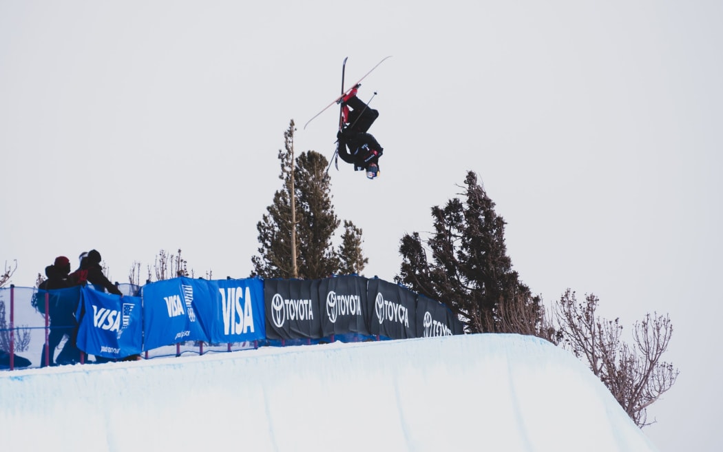 Halfpipe qualifications at the FIS Freeski World Cup event at Mammoth Mountain