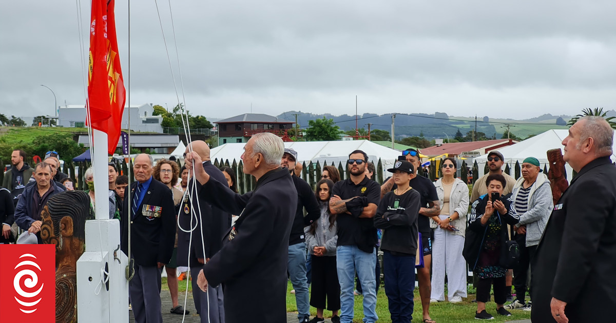 28 Māori Battalion flag raised with full honours for the first time