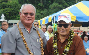 American Samoa Public Safety Commissioner Le'i Sonny Thompson, with Governor Lolo Malaga in cap