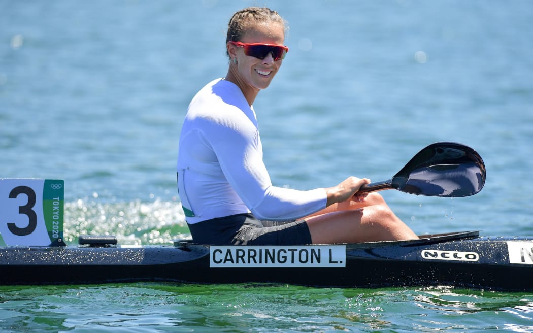 Lisa Carrington (NZL) wins gold in the Womens Kayak Single 500m final.
Tokyo 2020 Olympic Games Kayaking at Sea Forest Waterway, Japan on Thursday 5th August 2021.
Copyright photo: Steve McArthur / www.photosport.nz