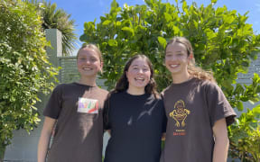 Year 12 students, from left, Nancy Johnson, Ruby Sidoruk, and Zoe Holland in Napier.