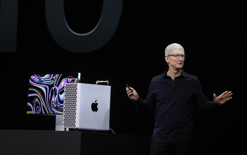 Apple CEO Tim Cook speaks about the MacBook Pro at the Apple Worldwide Developers Conference in San Jose, Calif.