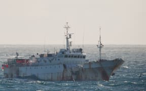 The HMNZS Wellington intercepted the Yongding, which was found fishing illegally to the west of the Ross Sea.