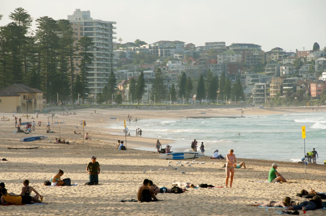 Beachgoers at Manly, Sydney.