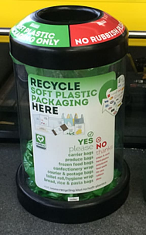 Soft plastics recycling bin
