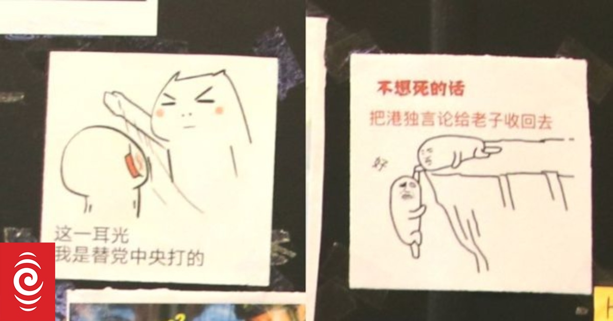 Posters death threats directed at proHong Kong protesters RNZ