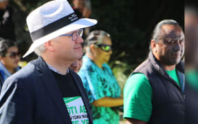 Former New Plymouth mayor Andrew Judd marching in support of Māori wards in Whakatane.