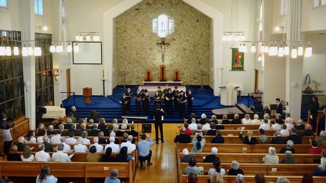 Members of the Christchurch Boys' Choir in concert