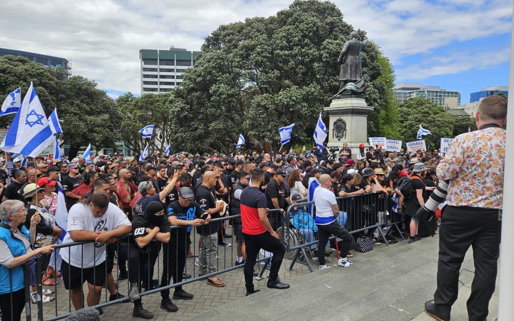 A rally to show support for Israel organised by Bishop Brian Tamaki and members of Destiny Church on 7 December 2023.