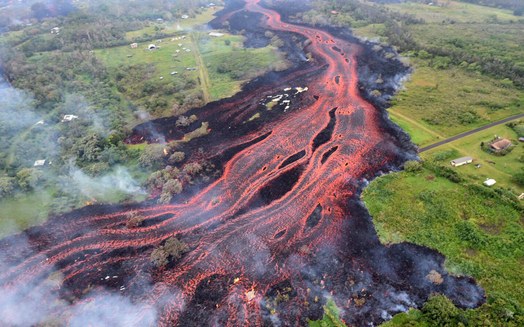 This US Geological Survey (USGS) image obtained May 20, 2018, shows channelised lava