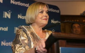 National leader Judith Collins giving her speech after being defeated at the 2020 election.