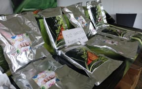 Packaged traditional food from Vanuatu Fine Foods at Pasifika 2017