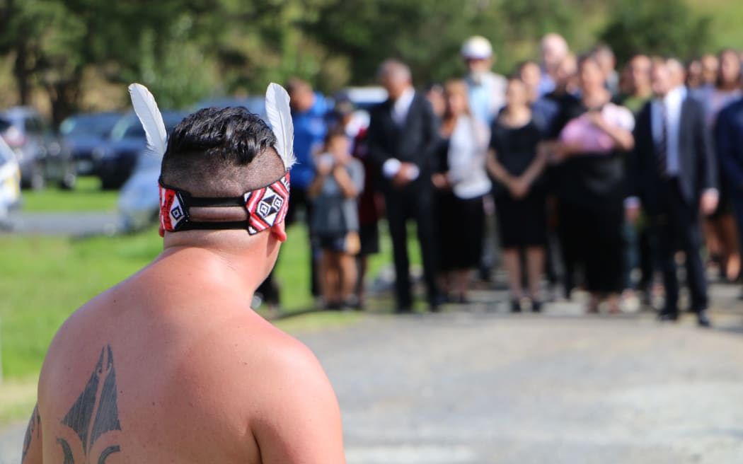 Prime Minister and company are welcomed to Karetu Marae