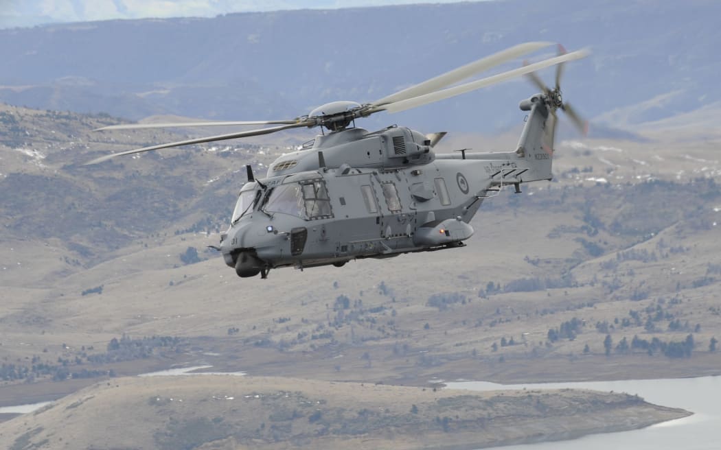 A Royal New Zealand Air Force NH90 helicopter flew from Woodbourne to Motueka this morning to help those stranded in Golden Bay.
