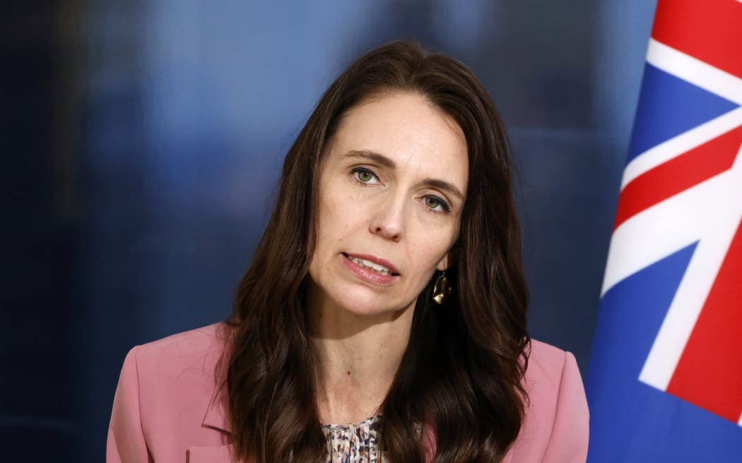 Prime Minister Jacinda Ardern holds a press conference with French President Emmanuel Macron (not pictured) following talks on the sidelines of the 77th session of the United Nations General Assembly at UN headquarters in New York on 20 September 2022.