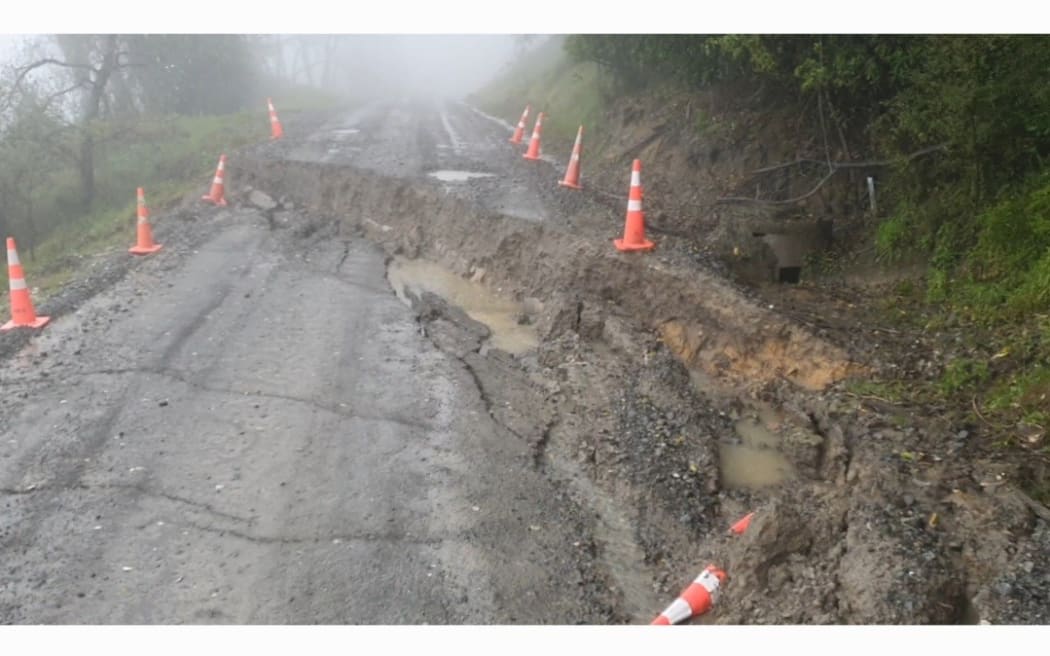 A 1m dropout at Mata Road, Tokomaru Bay, at the 17.5km mark.
