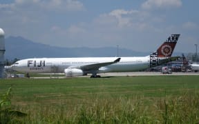 Fiji Airways plane at Nadi International Airport