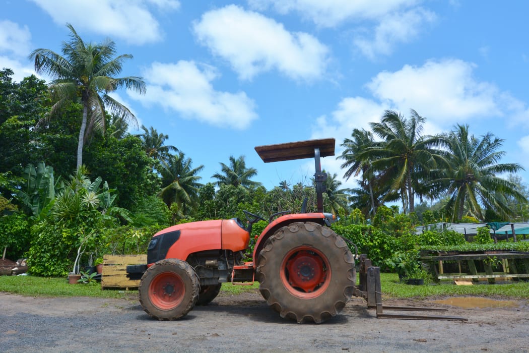 A tractor on a farm in the Pacific