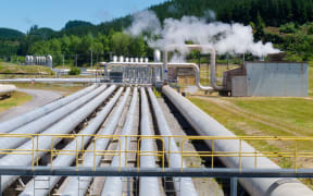 Wairakei geothermal electric power generating station in the taupo volcanic zone in new zealand.
