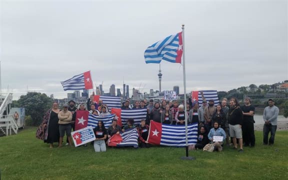 Morning Star Flag Raising in Auckland, 1st December 2023.