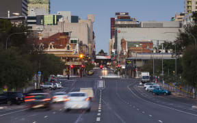 Traffic on North Terrace, Adelaide, Australia, 2014.