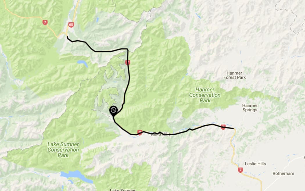 The Lewis Pass is closed because of the crash.