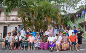 Tokelau group awaiting repatriation passage home from Samoa to Fakaofo, Nukunonu and Atafu.