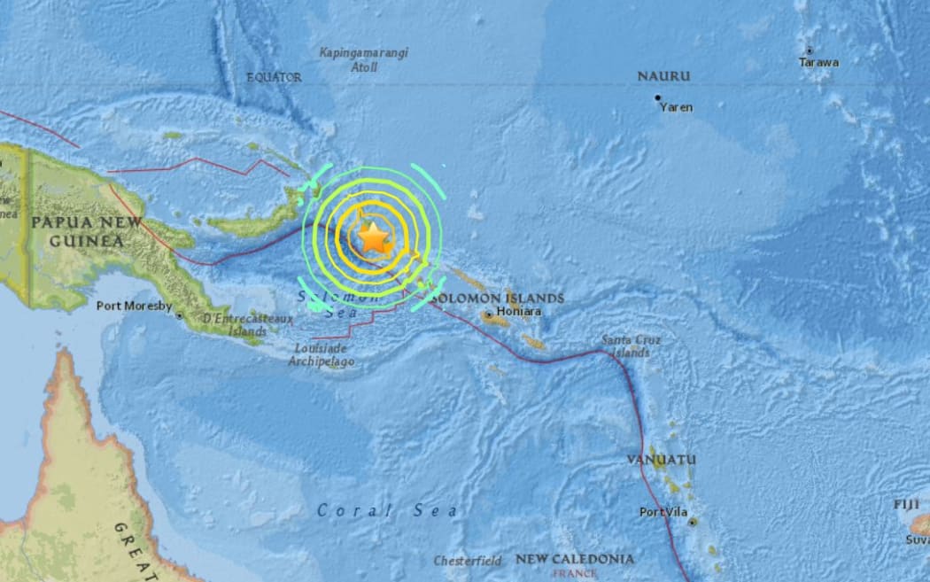 A powerful but deep earthquake has struck west of Papua New Guinea.