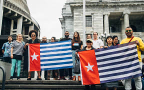 The demonstration in support of West Papua in Wellington.
