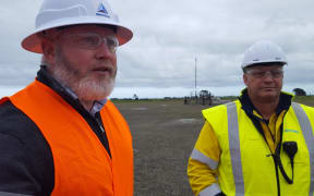 Production manager at Westside's Rimu facility south of Hawera, Ryan Beierle and Rimu, operations manager Tony Ransfield.