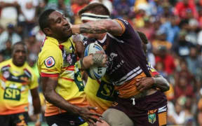 Brisbane Broncos clash with the PNG Hunters