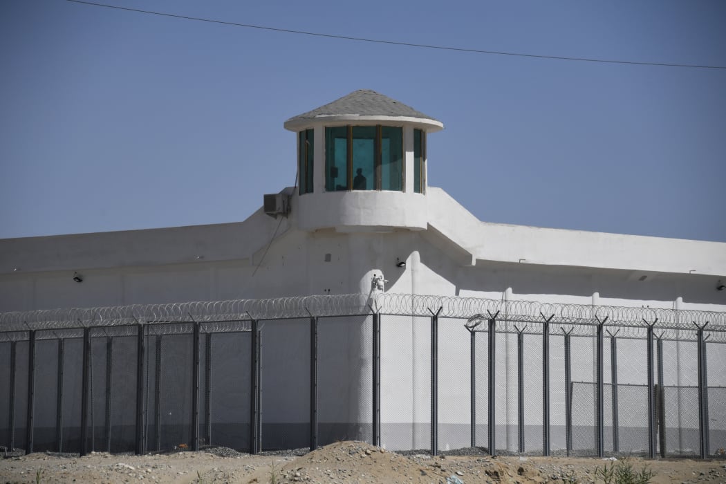 A watchtower on a high-security facility near what is believed to be a re-education camp where mostly Muslim ethnic minorities are detained, on the outskirts of Hotan, in China's northwestern Xinjiang region.