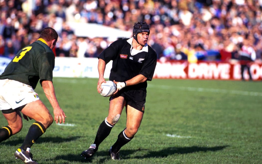 Former All Black Michael Jones during match against South Africa in 1998